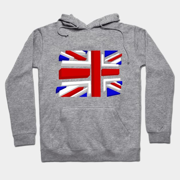 Union Jack XL Wht Hoodie by SiSuSiSu